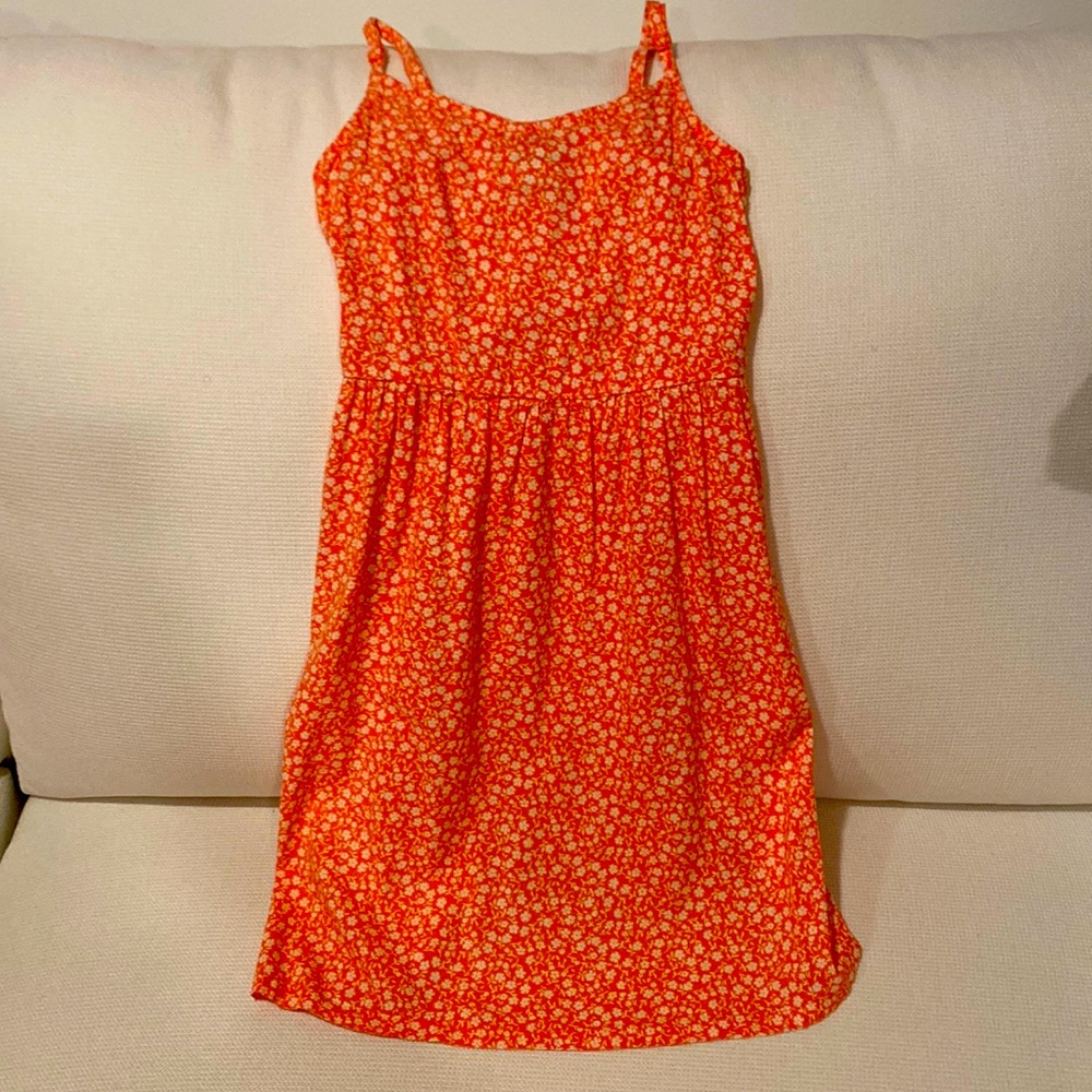 Old Navy Orange Dress with Floral Design